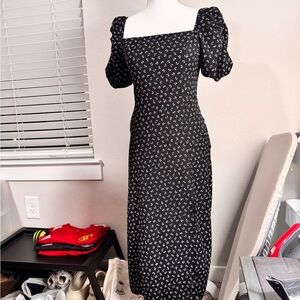 Elegant Black Floral Dress